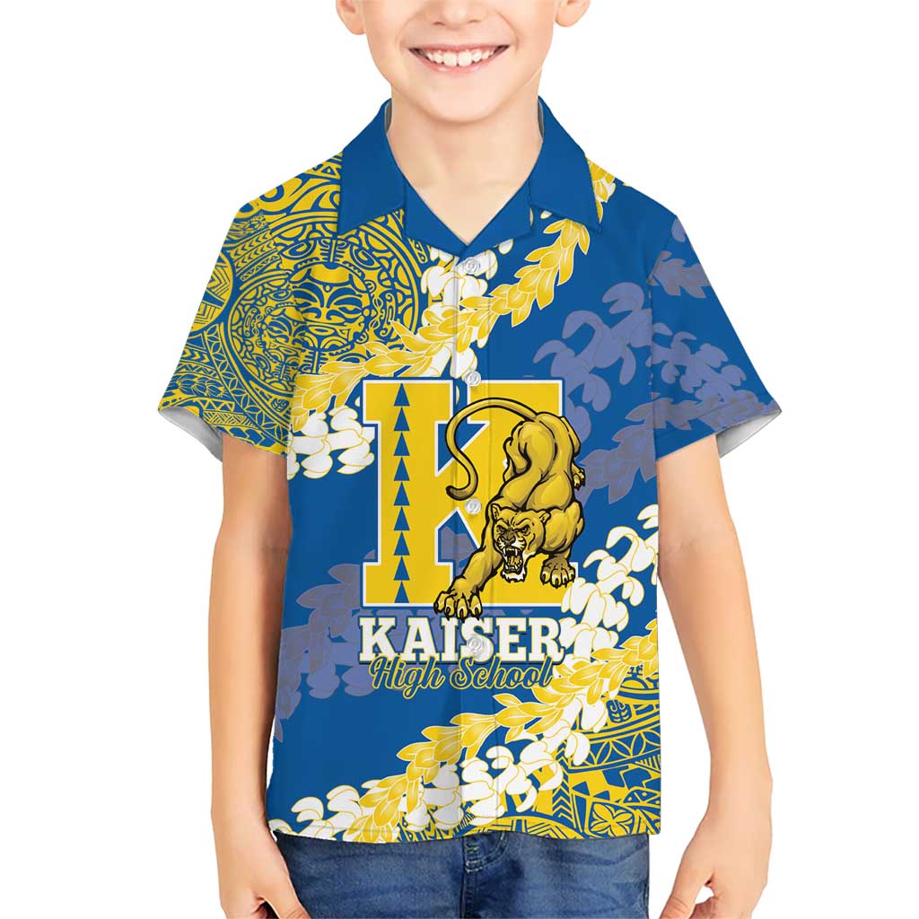 Personalized Kaiser Hawaii High School Kid Hawaiian Shirt Puakenikeni Lei Hawaiian Pattern - Polynesian Pride