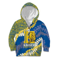 Personalized Kaiser Hawaii High School Kid Hoodie Puakenikeni Lei Hawaiian Pattern - Polynesian Pride