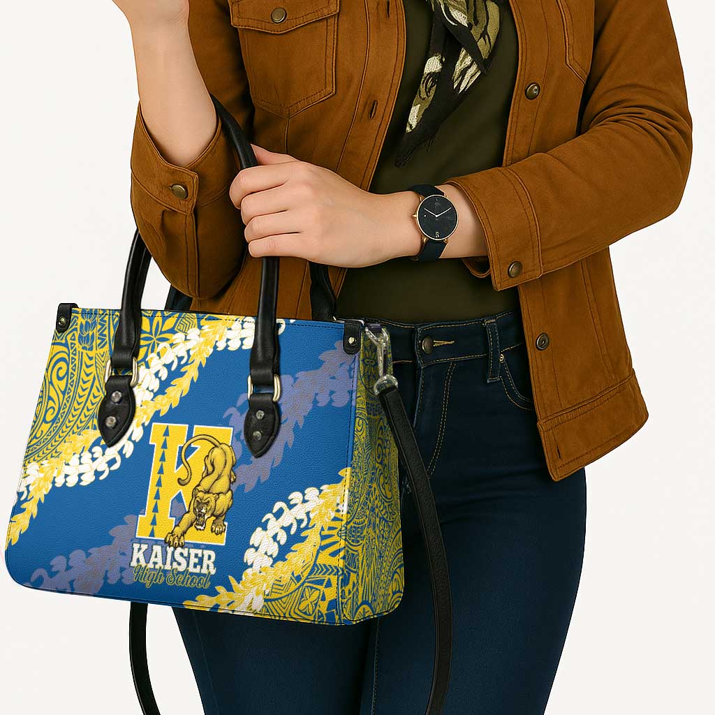 Kaiser Hawaii High School Leather Bag Puakenikeni Lei Hawaiian Pattern LT14 - Polynesian Pride