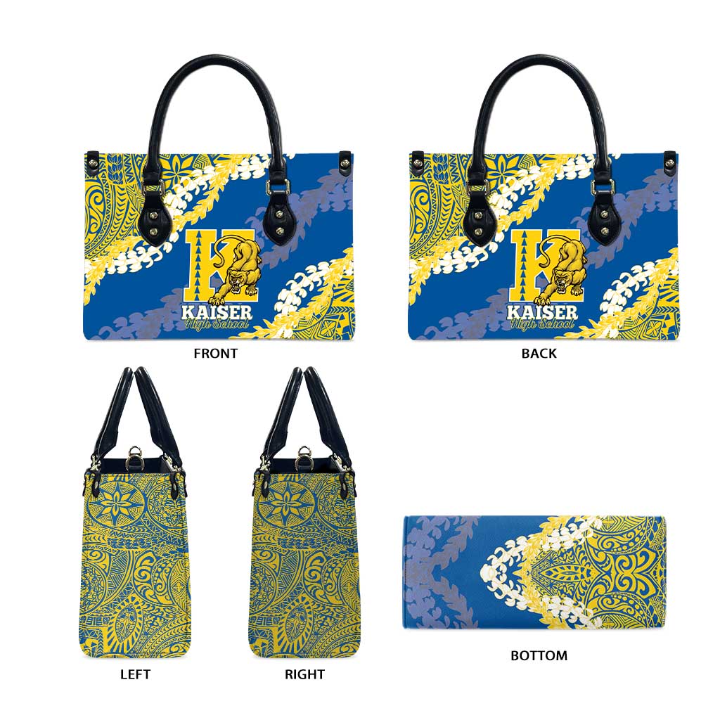 Kaiser Hawaii High School Leather Bag Puakenikeni Lei Hawaiian Pattern LT14 - Polynesian Pride