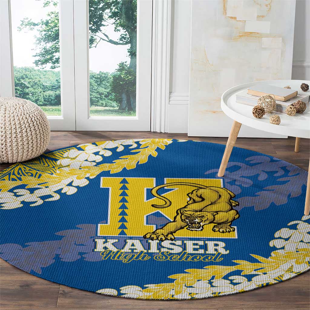 Kaiser Hawaii High School Round Carpet Puakenikeni Lei Hawaiian Pattern LT14 - Polynesian Pride