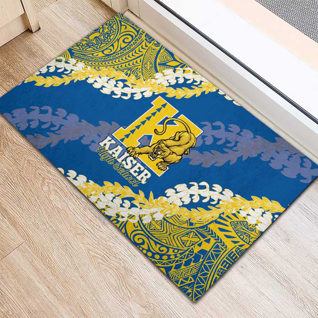 Kaiser Hawaii High School Rubber Doormat Puakenikeni Lei Hawaiian Pattern LT14 - Polynesian Pride