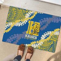 Kaiser Hawaii High School Rubber Doormat Puakenikeni Lei Hawaiian Pattern LT14 - Polynesian Pride