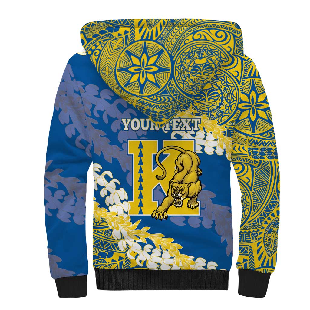 Personalized Kaiser Hawaii High School Sherpa Hoodie Puakenikeni Lei Hawaiian Pattern LT14 - Polynesian Pride