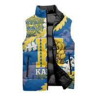 Personalized Kaiser Hawaii High School Sleeveless Puffer Jacket Puakenikeni Lei Hawaiian Pattern LT14 - Polynesian Pride