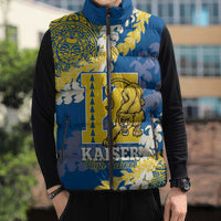 Personalized Kaiser Hawaii High School Sleeveless Puffer Jacket Puakenikeni Lei Hawaiian Pattern LT14 - Polynesian Pride