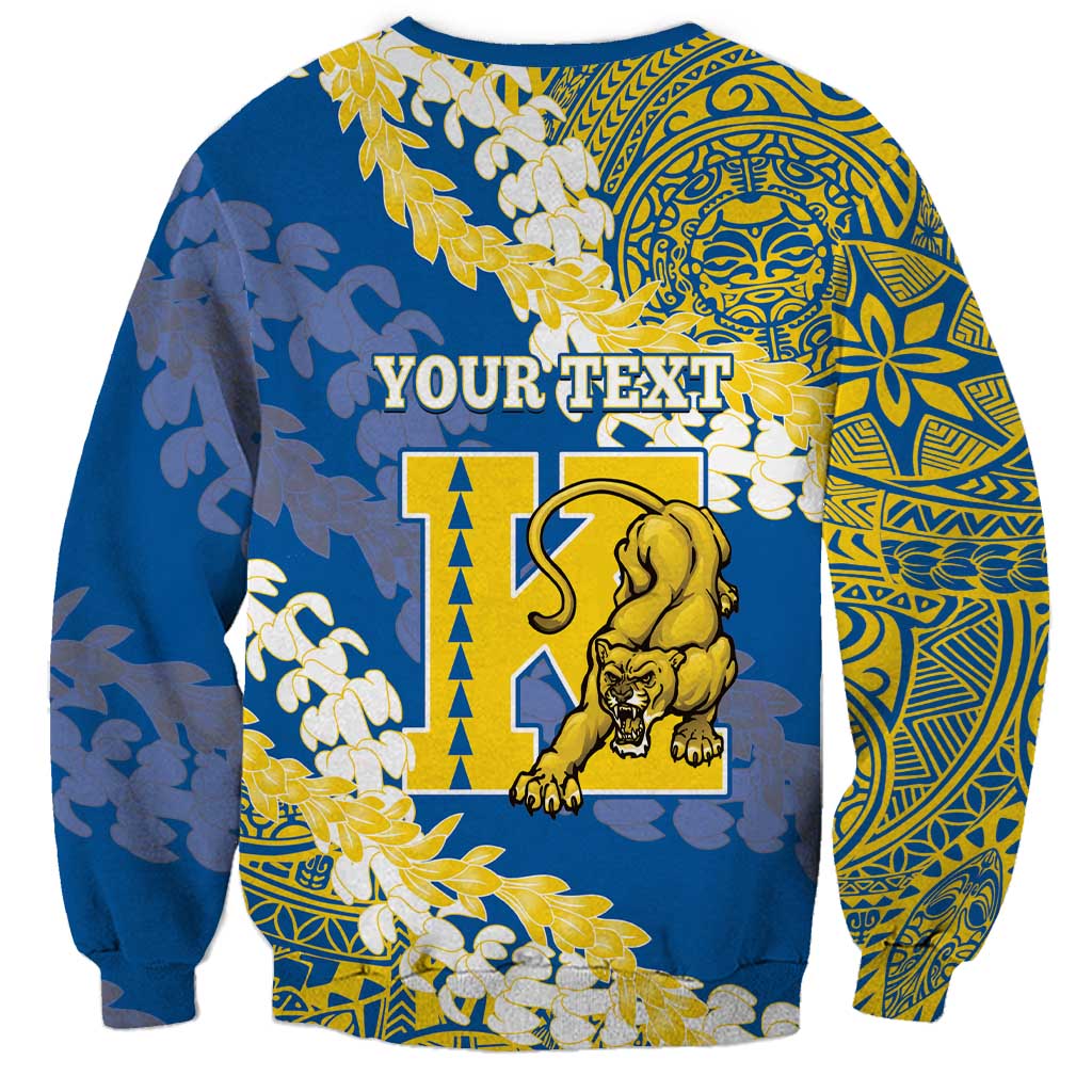 Personalized Kaiser Hawaii High School Sweatshirt Puakenikeni Lei Hawaiian Pattern LT14 - Polynesian Pride