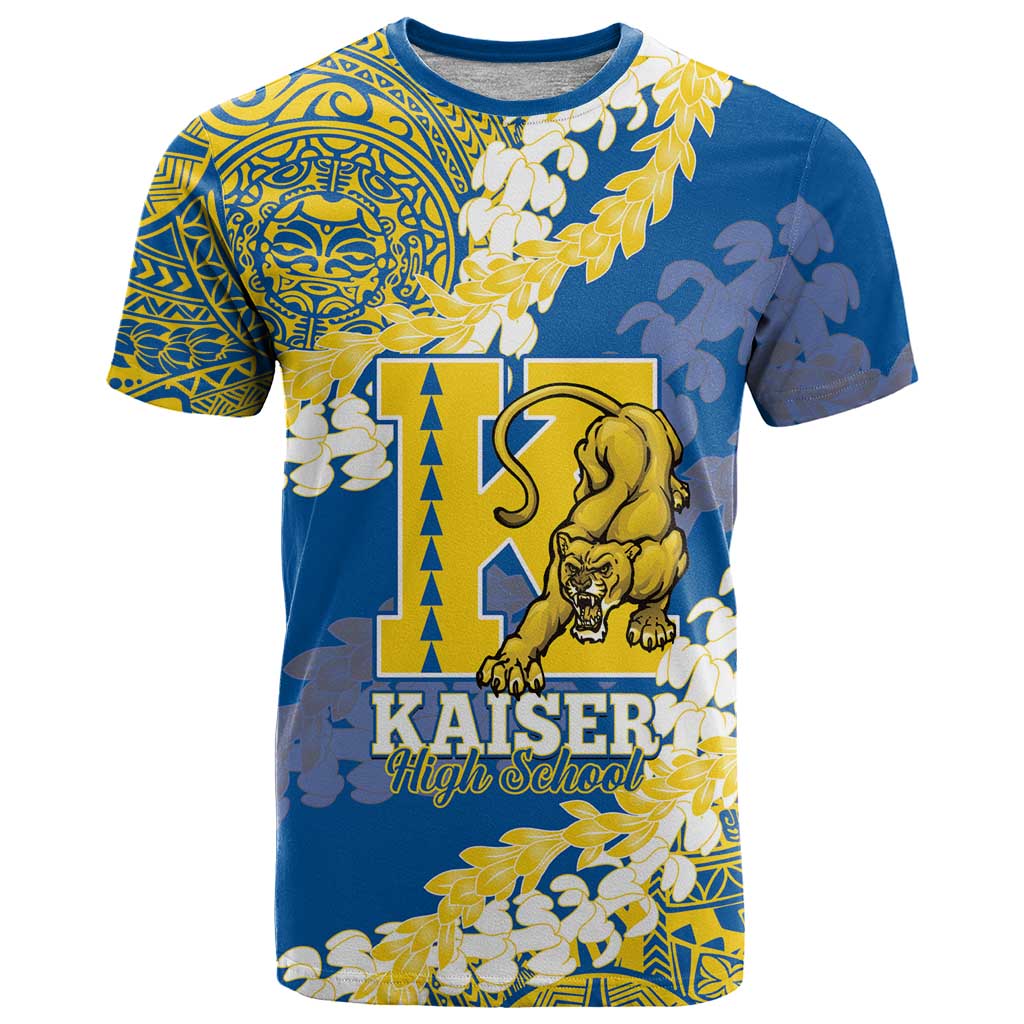 Personalized Kaiser Hawaii High School T Shirt Puakenikeni Lei Hawaiian Pattern - Polynesian Pride