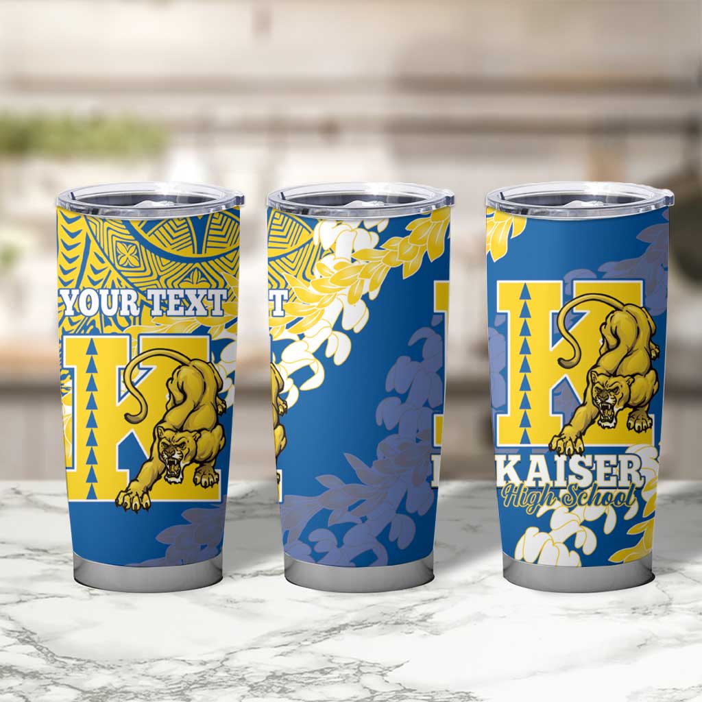 Personalized Kaiser Hawaii High School Tumbler Cup Puakenikeni Lei Hawaiian Pattern LT14 - Polynesian Pride