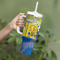 Personalized Kaiser Hawaii High School Tumbler With Handle Puakenikeni Lei Hawaiian Pattern LT14 - Polynesian Pride