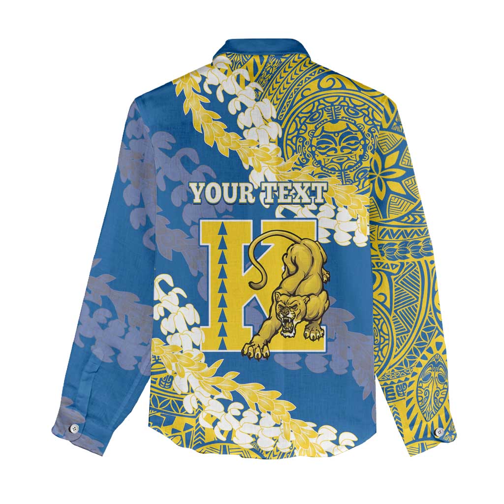 Personalized Kaiser Hawaii High School Women Casual Shirt Puakenikeni Lei Hawaiian Pattern - Polynesian Pride