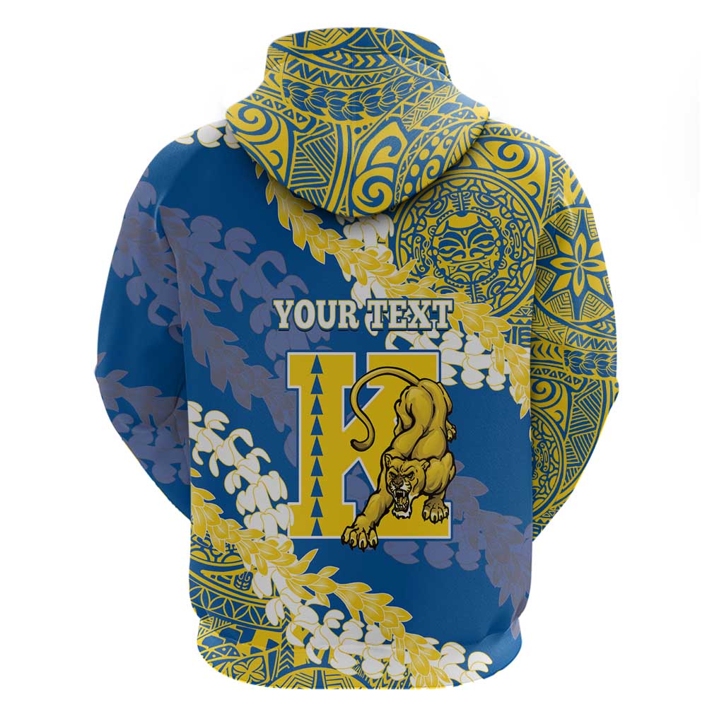 Personalized Kaiser Hawaii High School Zip Hoodie Puakenikeni Lei Hawaiian Pattern LT14 - Polynesian Pride