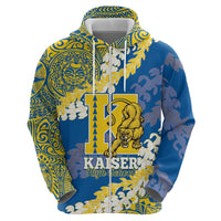 Personalized Kaiser Hawaii High School Zip Hoodie Puakenikeni Lei Hawaiian Pattern LT14 - Polynesian Pride