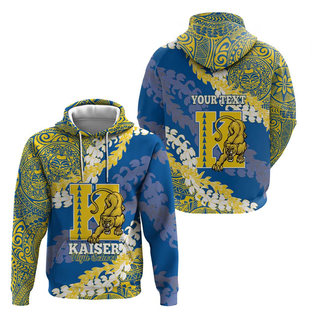 Personalized Kaiser Hawaii High School Zip Hoodie Puakenikeni Lei Hawaiian Pattern LT14 - Polynesian Pride