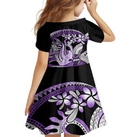 Purple Polynesian Family Matching Short Sleeve Bodycon Dress and Hawaiian Shirt Hammerhead Shark Tattoo Royal Plumeria Gradient Vibes LT14 - Polynesian Pride