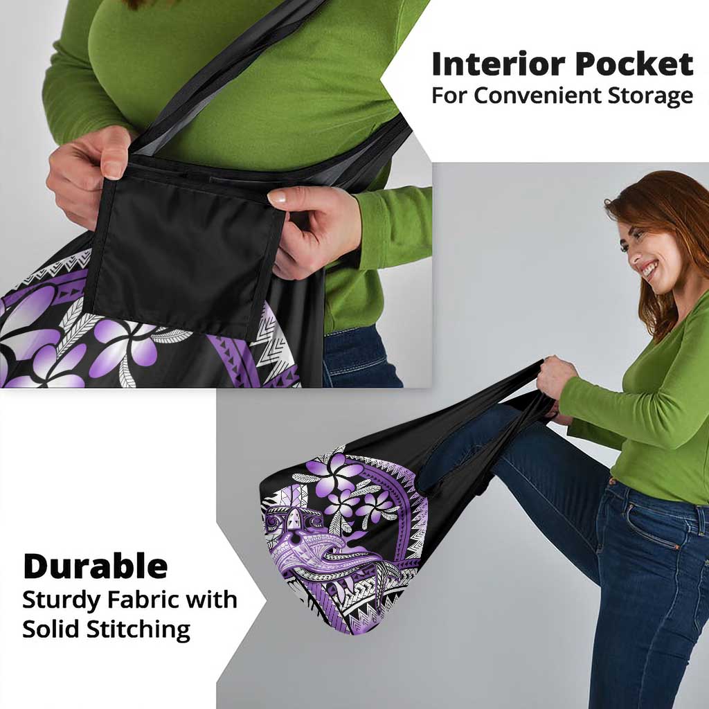 Purple Polynesian Grocery Bag Hammerhead Shark Tattoo Royal Plumeria Gradient