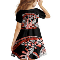 Red Polynesian Family Matching Off Shoulder Maxi Dress and Hawaiian Shirt Hammerhead Shark Tattoo Royal Plumeria Gradient Vibes LT14 - Polynesian Pride