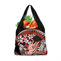 Red Polynesian Grocery Bag Hammerhead Shark Tattoo Royal Plumeria Gradient