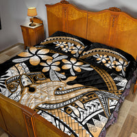 Gold Polynesian Hammerhead Shark Tattoo Quilt Bed Set Royal Plumeria Gradient Vibes LT14 - Polynesian Pride