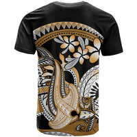 Gold Polynesian Hammerhead Shark Tattoo T Shirt Royal Plumeria Gradient Vibes LT14 - Polynesian Pride