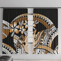Gold Polynesian Hammerhead Shark Tattoo Window Curtain Royal Plumeria Gradient Vibes LT14 With Hooks Gold - Polynesian Pride