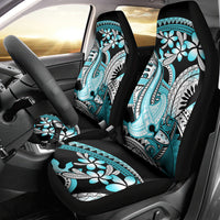 Turquoise Polynesian Hammerhead Shark Tattoo Car Seat Cover Royal Plumeria Gradient Vibes LT14 - Polynesian Pride