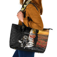 Custom New Zealand Silver Fern Rugby ANZAC Day Leather Tote Bag 2024 All Black Tiki Mascot