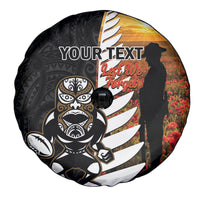 Custom New Zealand Silver Fern Rugby ANZAC Day Spare Tire Cover 2024 All Black Tiki Mascot