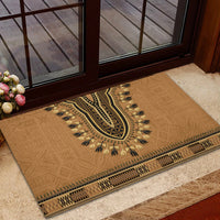 Brown African Dashiki With Fijian Tapa Pattern Rubber Doormat