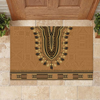 Brown African Dashiki With Fijian Tapa Pattern Rubber Doormat