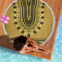 Gold African Dashiki With Fijian Tapa Pattern Beach Blanket