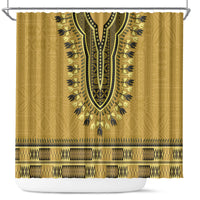 Gold African Dashiki With Fijian Tapa Pattern Shower Curtain
