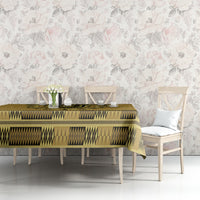 Gold African Dashiki With Fijian Tapa Pattern Tablecloth