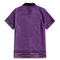 Purple African Dashiki With Fijian Tapa Pattern Family Matching Mermaid Dress and Hawaiian Shirt