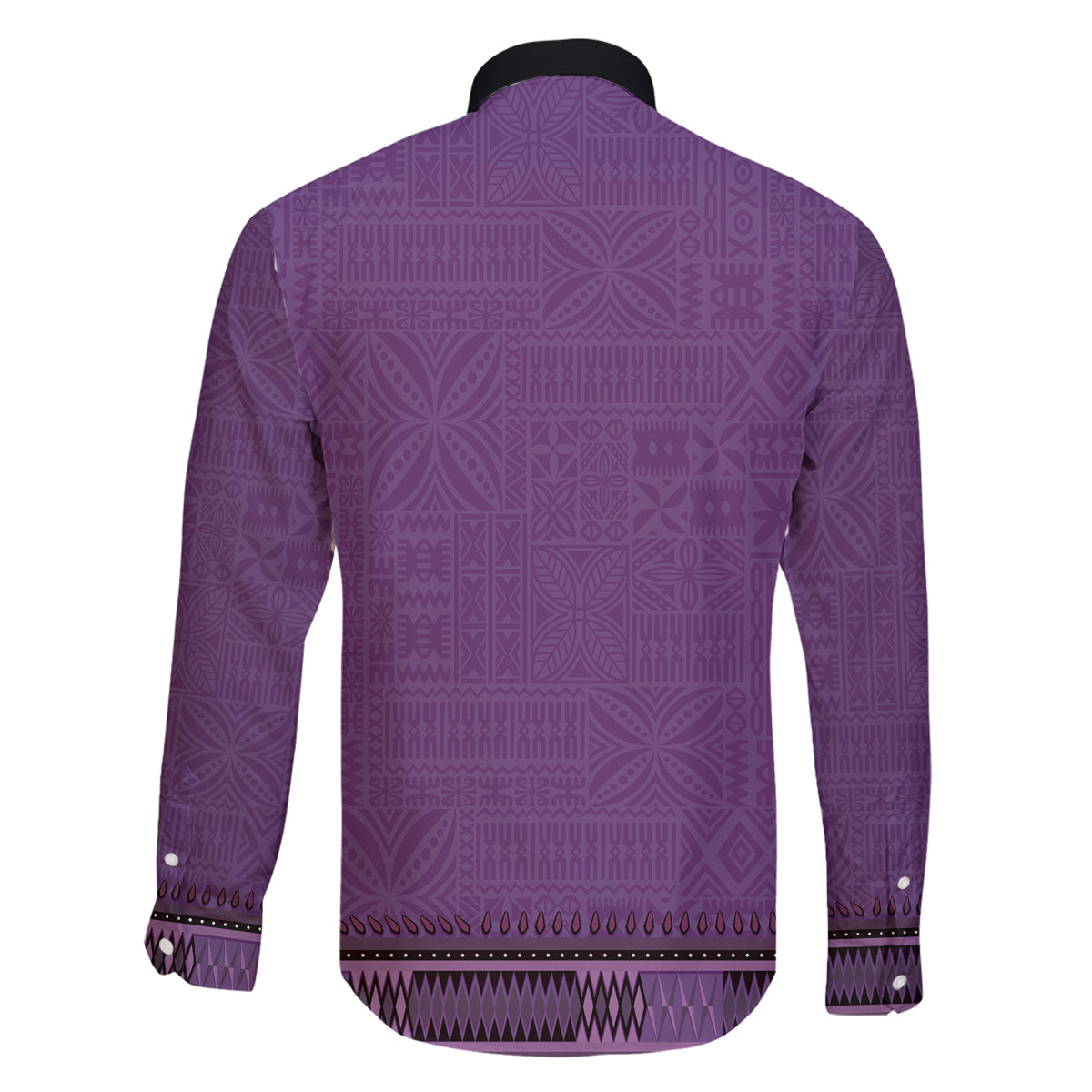 Purple African Dashiki With Fijian Tapa Pattern Family Matching Tank Maxi Dress and Hawaiian Shirt