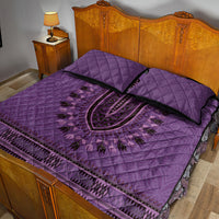 Purple African Dashiki With Fijian Tapa Pattern Quilt Bed Set