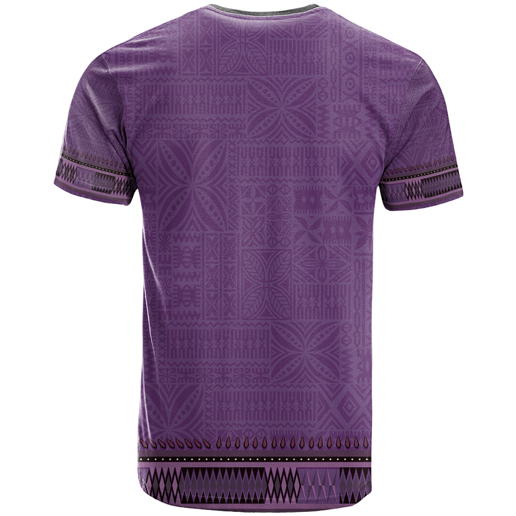 Purple African Dashiki With Fijian Tapa Pattern T Shirt