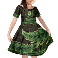 Lime Green African Dashiki With Aotearoa Maori Family Matching Tank Maxi Dress and Hawaiian Shirt Paua Shell Mix Silver Fern