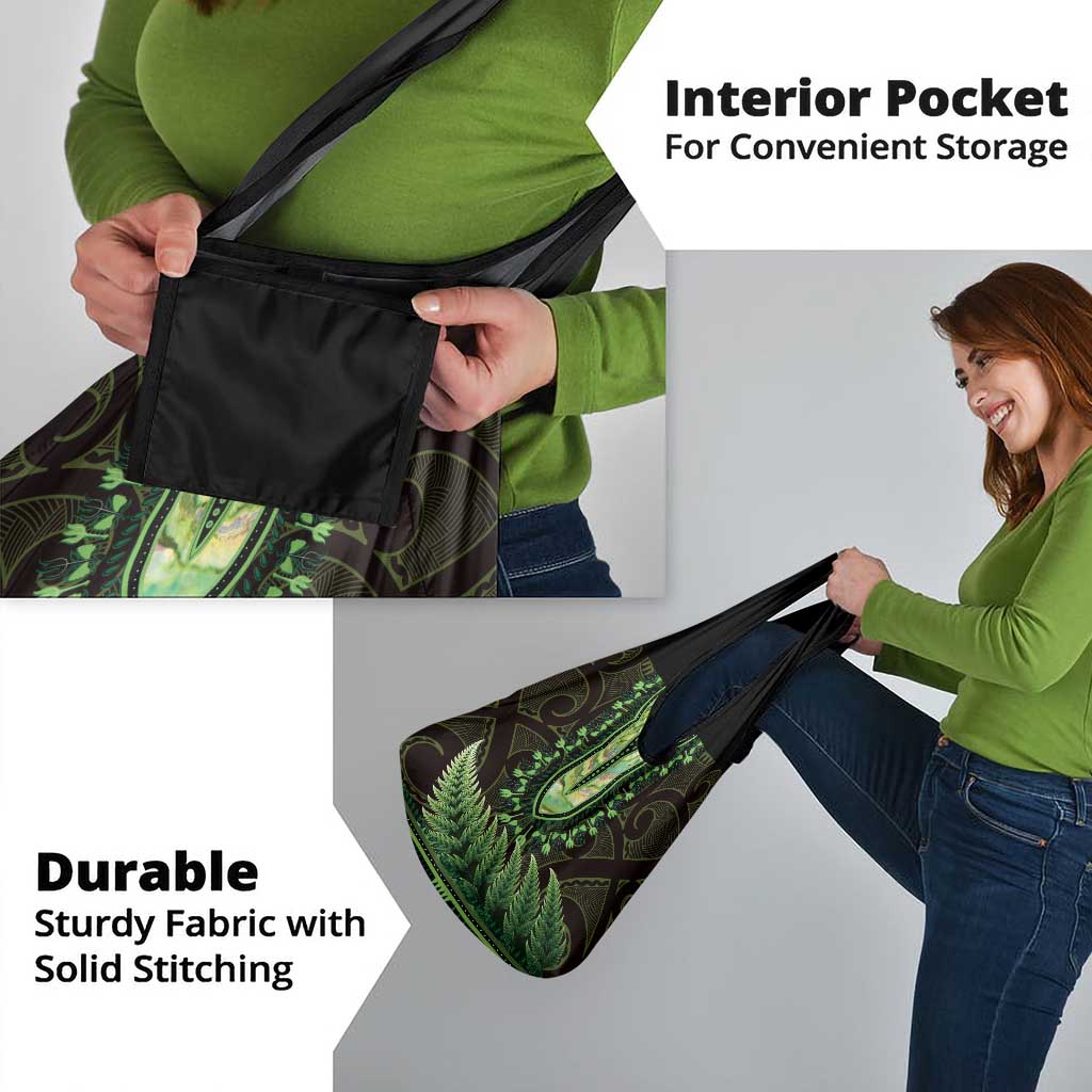 Lime Green African Dashiki With Aotearoa Maori Grocery Bag Paua Shell Mix Silver Fern