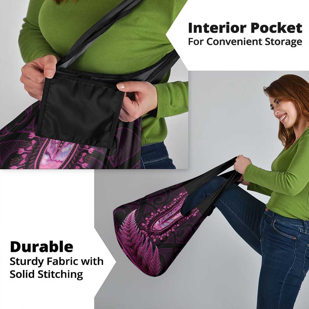 Pink African Dashiki With Aotearoa Maori Grocery Bag Paua Shell Mix Silver Fern