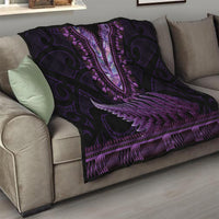 Purple African Dashiki With Aotearoa Maori Quilt Paua Shell Mix Silver Fern LT14 - Polynesian Pride