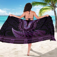 Purple African Dashiki With Aotearoa Maori Sarong Paua Shell Mix Silver Fern LT14 - Polynesian Pride