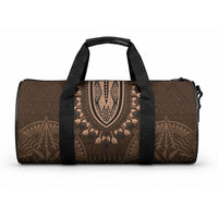 Brown African Dashiki With Tonga Ngatu Pattern Duffle Bag LT14 One size Brown - Polynesian Pride