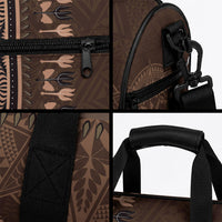Brown African Dashiki With Tonga Ngatu Pattern Duffle Bag LT14 - Polynesian Pride