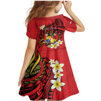 Personalised Tonga Emancipation Day Family Matching Mermaid Dress and Hawaiian Shirt Tongan Ngatu Pattern - Red Version