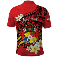 Personalised Tonga Emancipation Day Polo Shirt Tongan Ngatu Pattern - Red Version