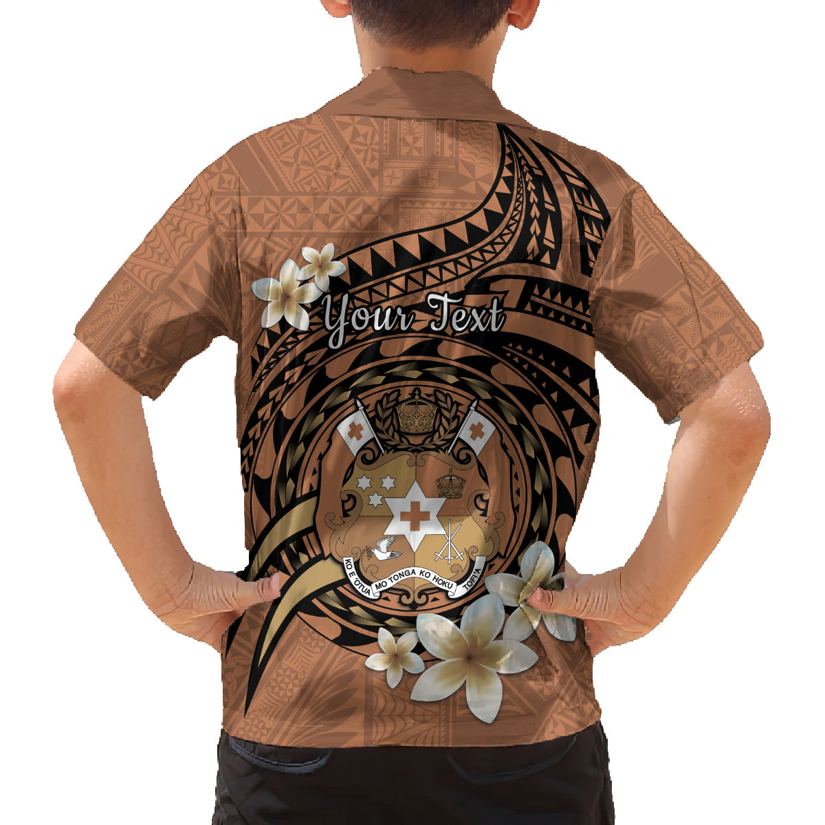 Personalised Tonga Emancipation Day Family Matching Tank Maxi Dress and Hawaiian Shirt Tongan Ngatu Pattern - Brown Version LT14 - Polynesian Pride