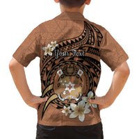 Personalised Tonga Emancipation Day Family Matching Tank Maxi Dress and Hawaiian Shirt Tongan Ngatu Pattern - Brown Version LT14 - Polynesian Pride