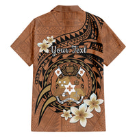 Personalised Tonga Emancipation Day Family Matching Tank Maxi Dress and Hawaiian Shirt Tongan Ngatu Pattern - Brown Version LT14 - Polynesian Pride