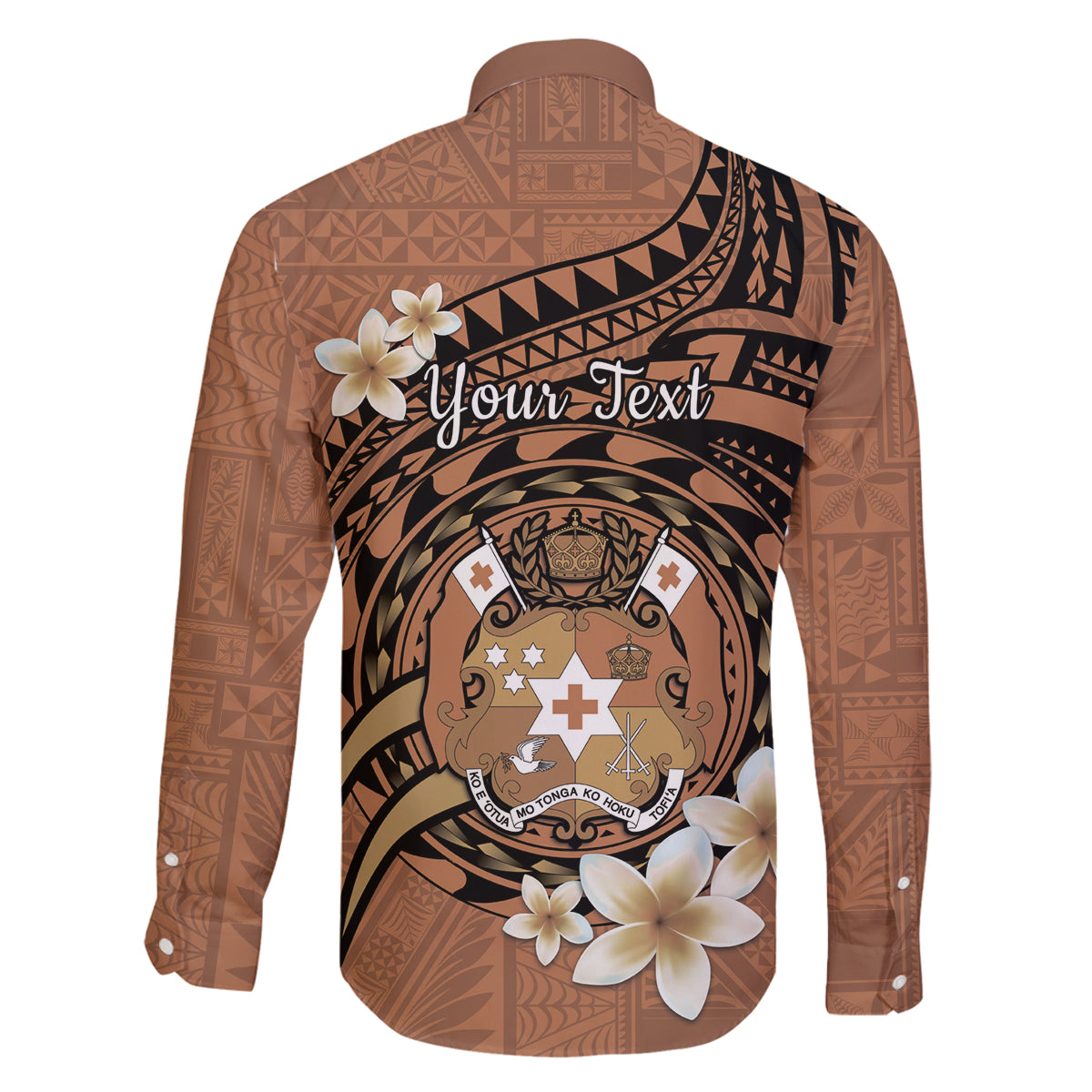 Personalised Tonga Emancipation Day Family Matching Tank Maxi Dress and Hawaiian Shirt Tongan Ngatu Pattern - Brown Version LT14 - Polynesian Pride